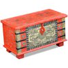 vidaXL Storage Chest | Red | Mango Wood | Medium | Storage Chest | Rectangular