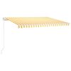 vidaXL Manual Retractable Awning 450x300 cm Yellow and White (313192+313175)