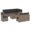 vidaXL 9 Piece Garden Sofa Set with Cushions Grey Poly Rattan