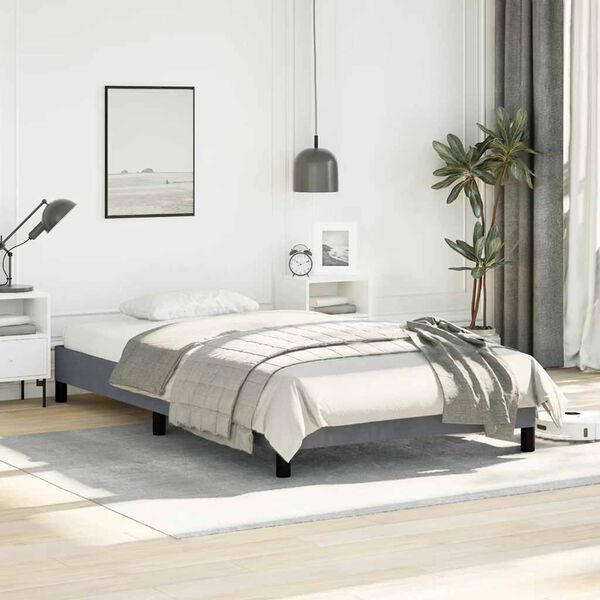 vidaXL Bed Frame without Mattress Dark Grey King Single Velvet