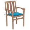 vidaXL Stackable Garden Chairs with Cushions 4 pcs Solid Teak Wood