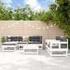 vidaXL 7 Piece Garden Lounge Set with Cushions White Solid Wood