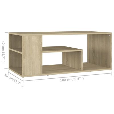 vidaXL Coffee Table Sonoma Oak 100x50x40 cm Engineered Wood