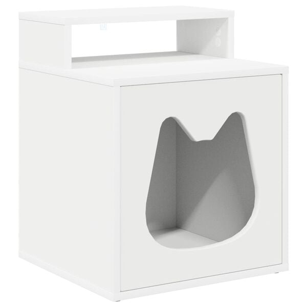 vidaXL Cat House White 42.5 x 40 x 52.5 cm Engineered Wood