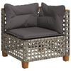 vidaXL 7 Piece Garden Sofa Set with Cushions Grey Poly Rattan