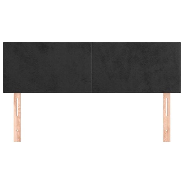 vidaXL Headboards Black 144x5x78/88 cm Velvet
