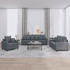 vidaXL 3 Piece Sofa Set with Cushions Dark Grey Velvet