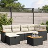 vidaXL 6 Piece Garden Sofa Set with Cushions Black Poly Rattan
