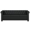 vidaXL Chesterfield 3-Seater Artificial Leather Black