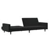 vidaXL 2-Seater Sofa Bed Black Velvet