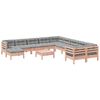 vidaXL 12 Piece Garden Sofa Set with Cushions Solid Wood Douglas Fir