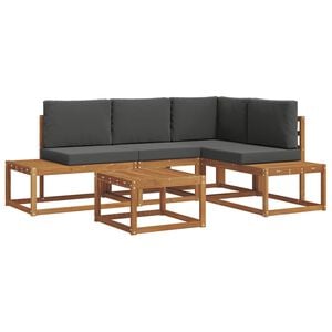 vidaXL 5 pcs Outdoor Sofa Set Solid Acacia Wood and Polyester