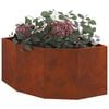 vidaXL Corner Planter Rusty 60 x 60 x 35 cm Weathering steel