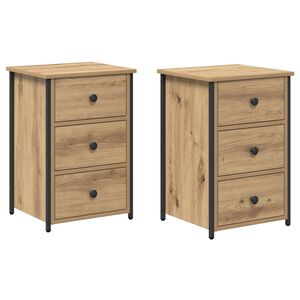 vidaXL Bedside Cabinet 2 pcs Brown 40 x 36 x 60 cm Solid Reclaim Wood