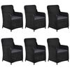 vidaXL 7 Piece Outdoor Dining Set Poly Rattan Black