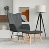 vidaXL Rocking Chair with a Stool Dark Grey Fabric