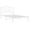 vidaXL Metal Bed Frame without Mattress with Headboard White 107x203cm