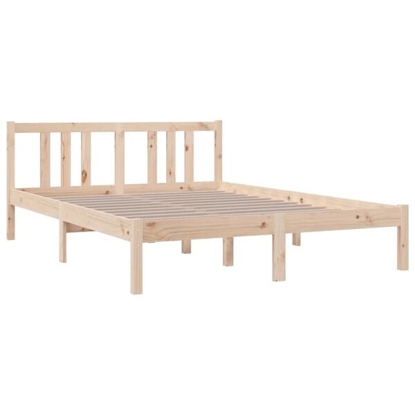 vidaXL Bed Frame without Mattress Solid Wood 135x190 cm Double Double