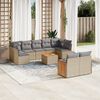 vidaXL 10 Piece Garden Sofa Set with Cushions Beige Poly Rattan