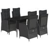 vidaXL 5 Piece Garden Dining Set with Cushions Black Poly Rattan