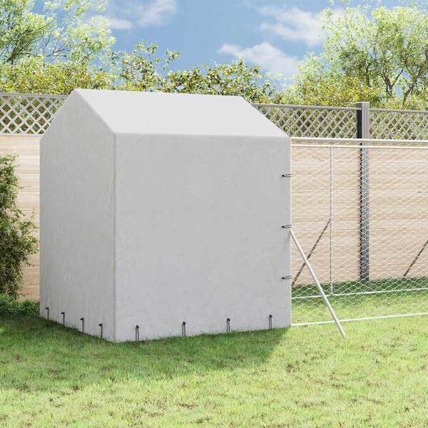 vidaXL Outdoor Dog Kennel with Roof Silver 2x10x2.5 m Galvanised Steel