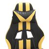 vidaXL Gaming Chair with Footrest Black and Gold Faux Leather