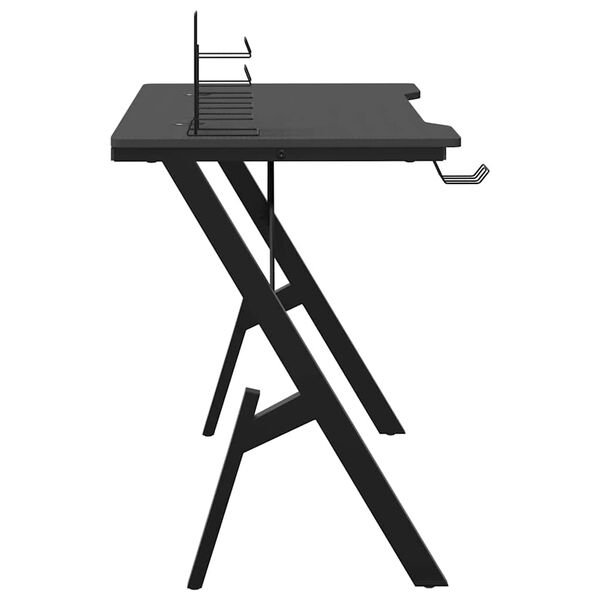 vidaXL Gaming Desk with Y Shape Legs Black 90x60x75 cm