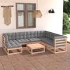 vidaXL 8 Piece Garden Lounge Set with Cushions Solid Pinewood