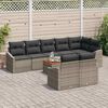 vidaXL Garden Sofa Set with Storage 9 pcs Grey Poly Rattan