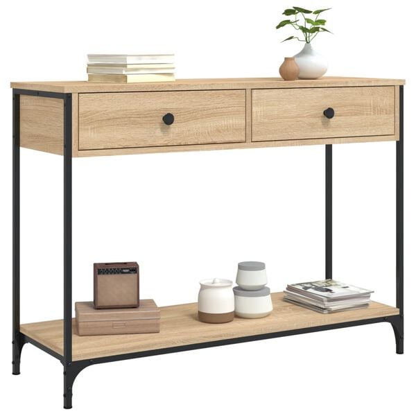 vidaXL Console Table Sonoma Oak 100x34.5x75 cm Engineered Wood