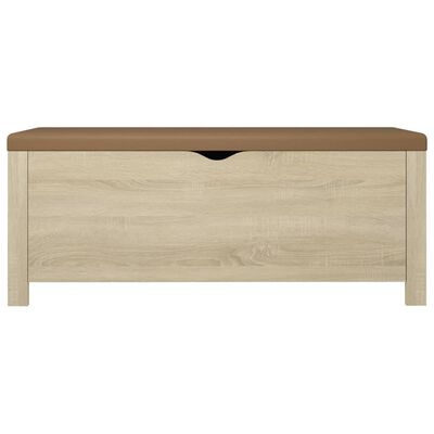 vidaXL Storage Box with Cushion Sonoma Oak 105x40x45 cm Engineered Wood