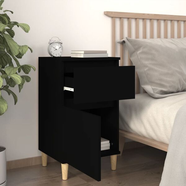 vidaXL Bedside Cabinets 2 pcs Black 40x35x70 cm
