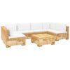 vidaXL 7 Piece Garden Lounge Set with Cushions Solid Teak Wood