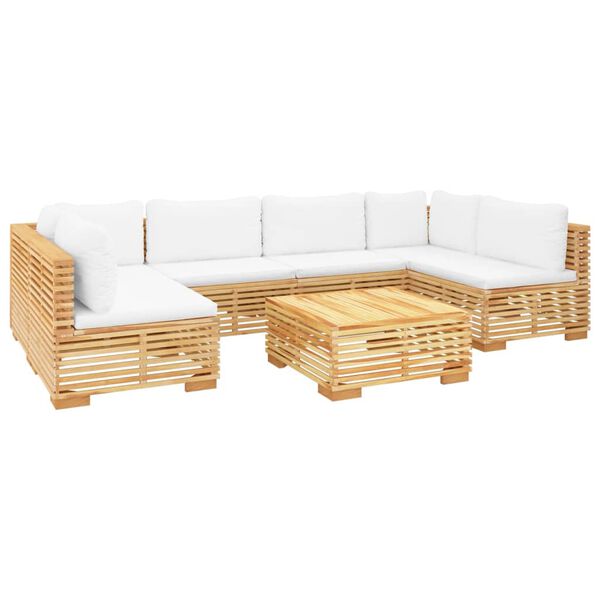 vidaXL 7 Piece Garden Lounge Set with Cushions Solid Teak Wood