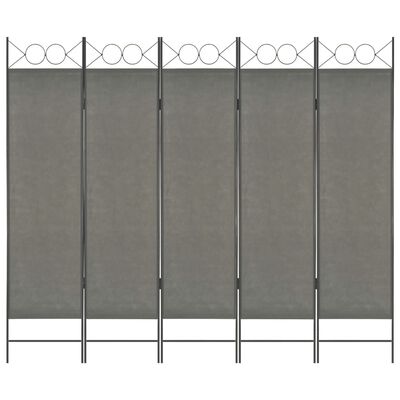 vidaXL 5-Panel Room Divider Anthracite 200x180 cm