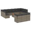 vidaXL 14 Piece Garden Sofa Set with Cushions Grey Poly Rattan