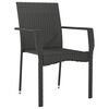 vidaXL Garden Chairs with Cushions 4 pcs Poly Rattan Black