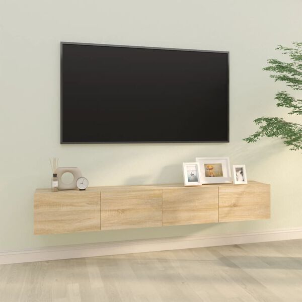 vidaXL Wall TV Cabinets 2 pcs Sonoma Oak 100x30x30 cm Engineered Wood