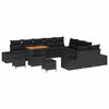 vidaXL Garden Sofa Set 13 pcs Black Poly Rattan
