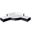 vidaXL 6 Piece Garden Lounge Set with Cushions Poly Rattan Black