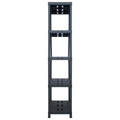 vidaXL Storage Shelf Racks 2 pcs Black 260 kg 90x40x180 cm Plastic