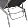vidaXL Sun Lounger Steel and Textilene Black