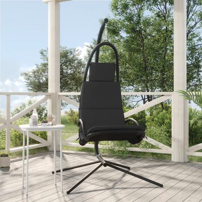 vidaXL Garden Swing Chair with Cushion Dark Grey Oxford Fabric&Steel