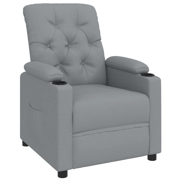 vidaXL Recliner Chair Light Grey Fabric