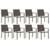 vidaXL 9 Piece Garden Dining Set with Cushions Poly Rattan and Steel
