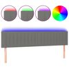 vidaXL LED Headboard Dark Grey 160x5x78/88 cm Fabric