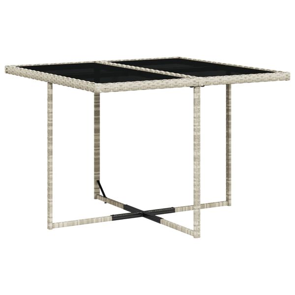 vidaXL 5 Piece Garden Dining Set with Cushions Light Grey Poly Rattan