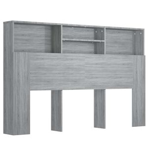 vidaXL Headboard Cabinet Grey Sonoma 160x19x103,5 cm