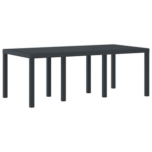 vidaXL Garden Dining Table Anthracite 200 x 100 x 73 cm Poly Rattan