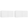 vidaXL 2 Piece Hanging TV Cabinet Set White 60x30x30 cm